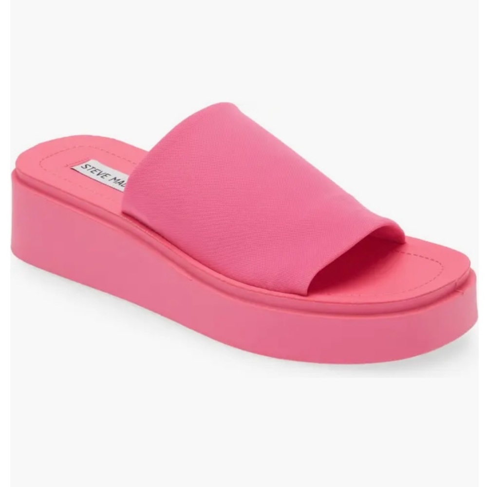Steve Madden Pink Gimmee Platform Wedge Sandal Size 8